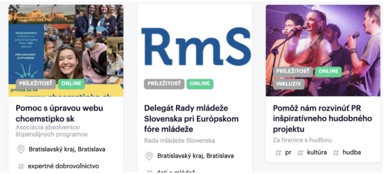 Dobrovoľnícke príležitosti